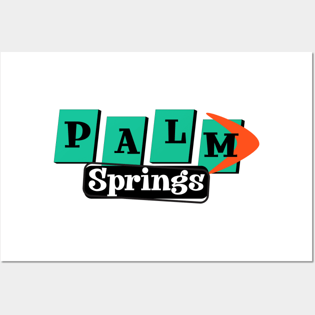 Palm Springs Vintage 50s Style Sign Wall Art by Lisa Williams Design